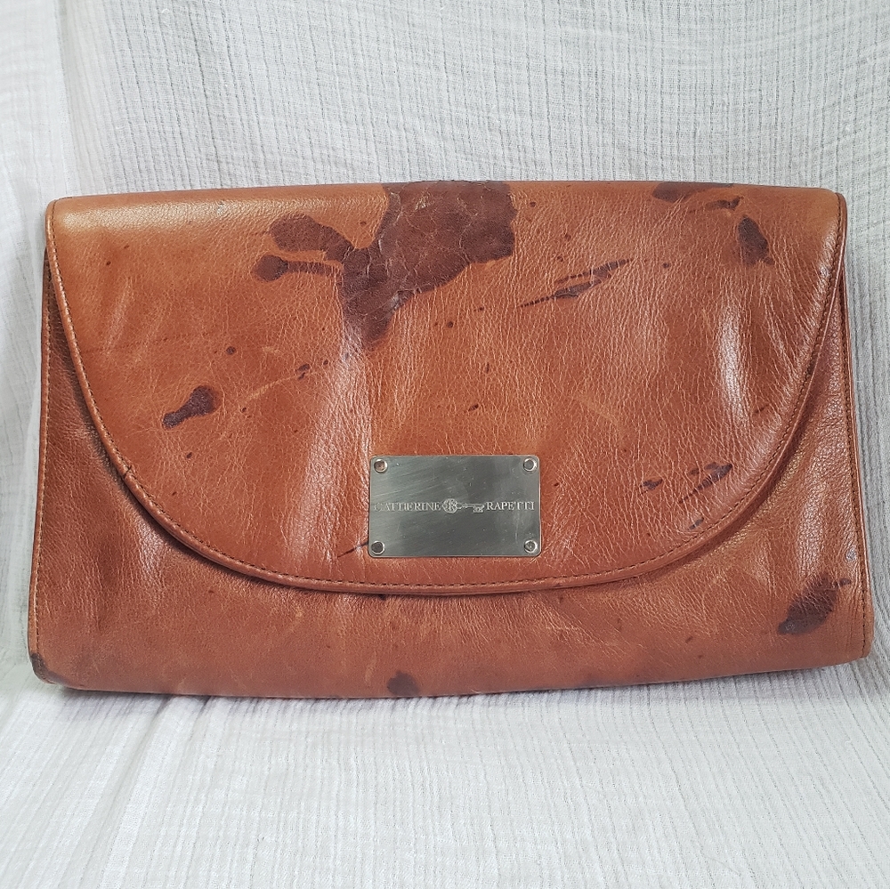 Catherine Rapetti distressed leather clutch
